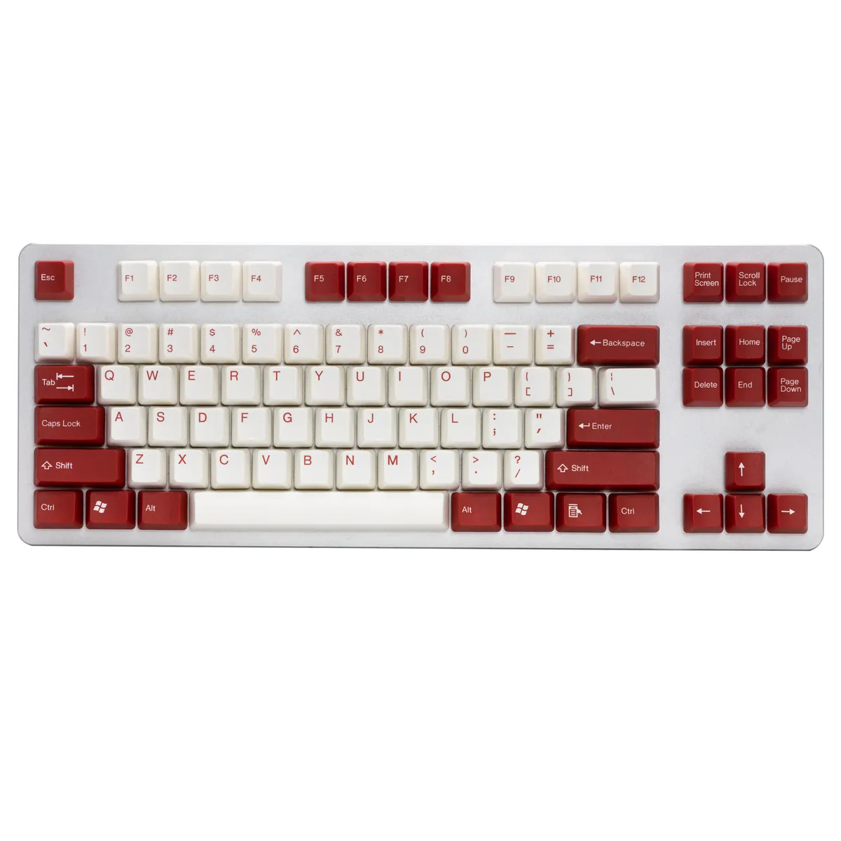 white red keycaps